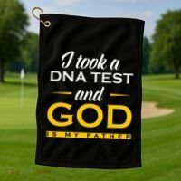 Funny I Took A Dna Test God Is My Father Jesus Christian Golf Towel thumb 1
