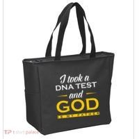 Funny I Took A Dna Test God Is My Father Jesus Christian Tote Bag thumb 2