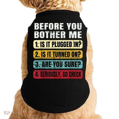 Funny Information Technology Tech Technical Support Gift Doggie Tank