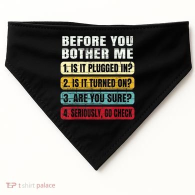 Funny Information Technology Tech Technical Support Gift USA-Made Doggie Bandana