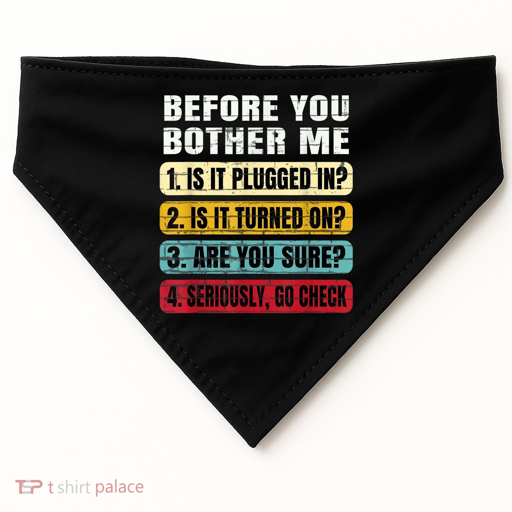 Funny Information Technology Tech Technical Support Gift USA-Made Doggie Bandana