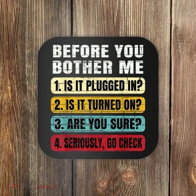 Funny Information Technology Tech Technical Support Gift Coaster
