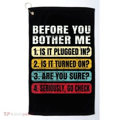 Funny Information Technology Tech Technical Support Gift Golf Towel