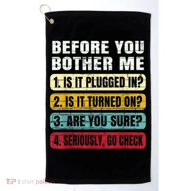 Funny Information Technology Tech Technical Support Gift Golf Towel