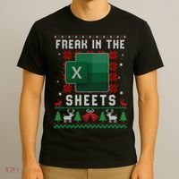 Freak In The Sheets Excel Ugly Christmas Sweater T-Shirt thumb 3