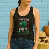 Freak In The Sheets Excel Ugly Christmas Sweater Women's Tank Top thumb 2