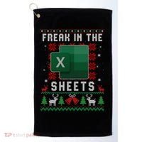 Freak In The Sheets Excel Ugly Christmas Sweater Golf Towel thumb 0