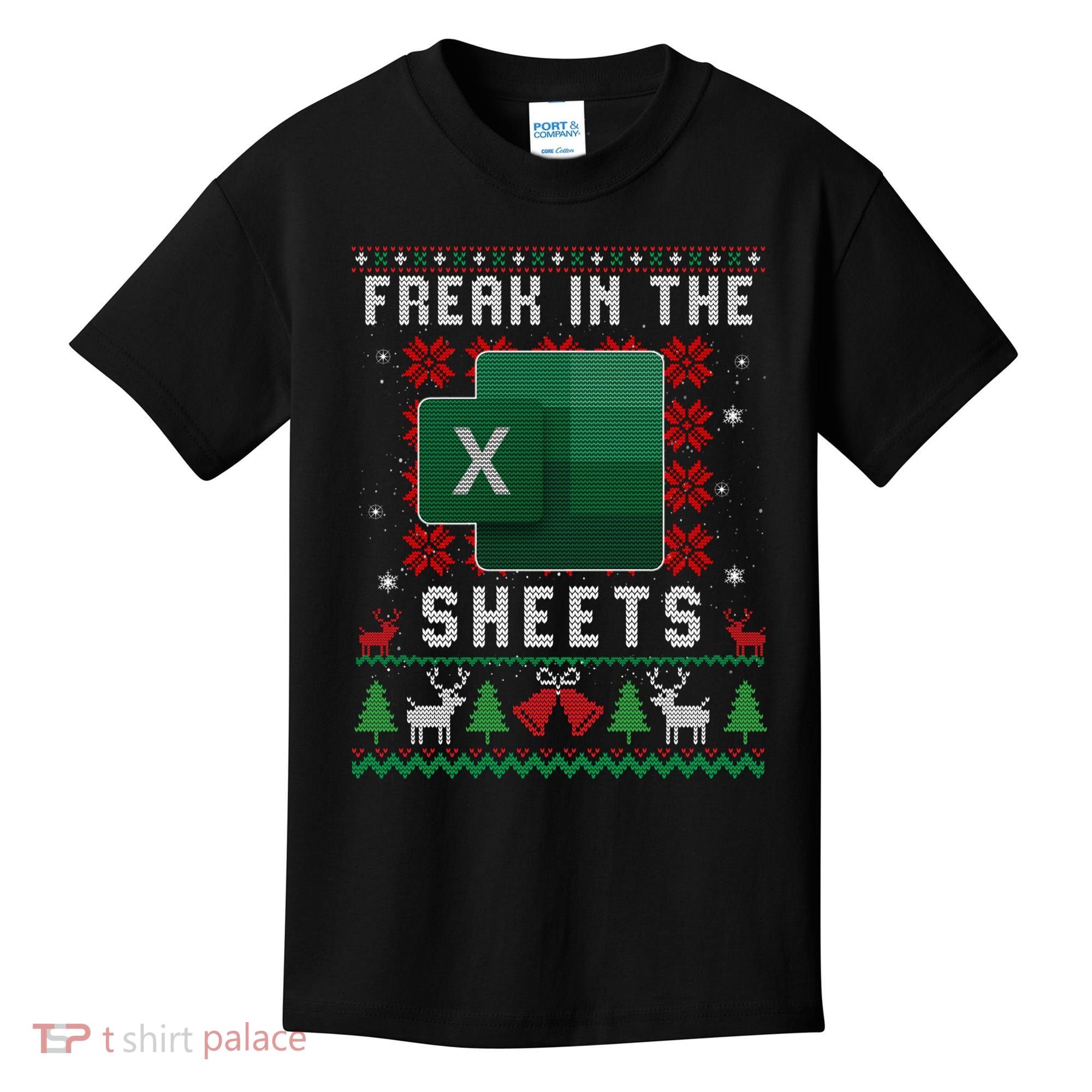 Freak In The Sheets Excel Ugly Christmas Sweater Kids T-Shirt