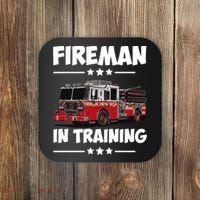 FIREMAN IN TRAINING for boy and girl Coaster thumb 0