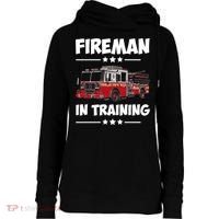 FIREMAN IN TRAINING for boy and girl Womens Funnel Neck Pullover Hood thumb 0
