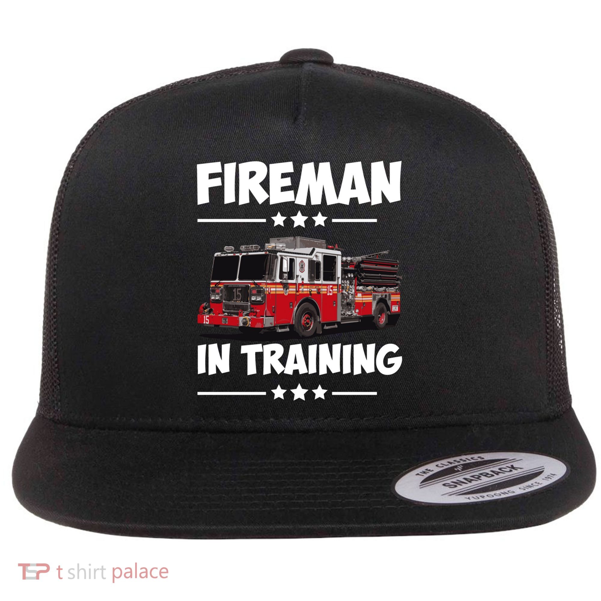 FIREMAN IN TRAINING for boy and girl Flat Bill Trucker Hat