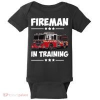 FIREMAN IN TRAINING for boy and girl Baby Bodysuit thumb 0