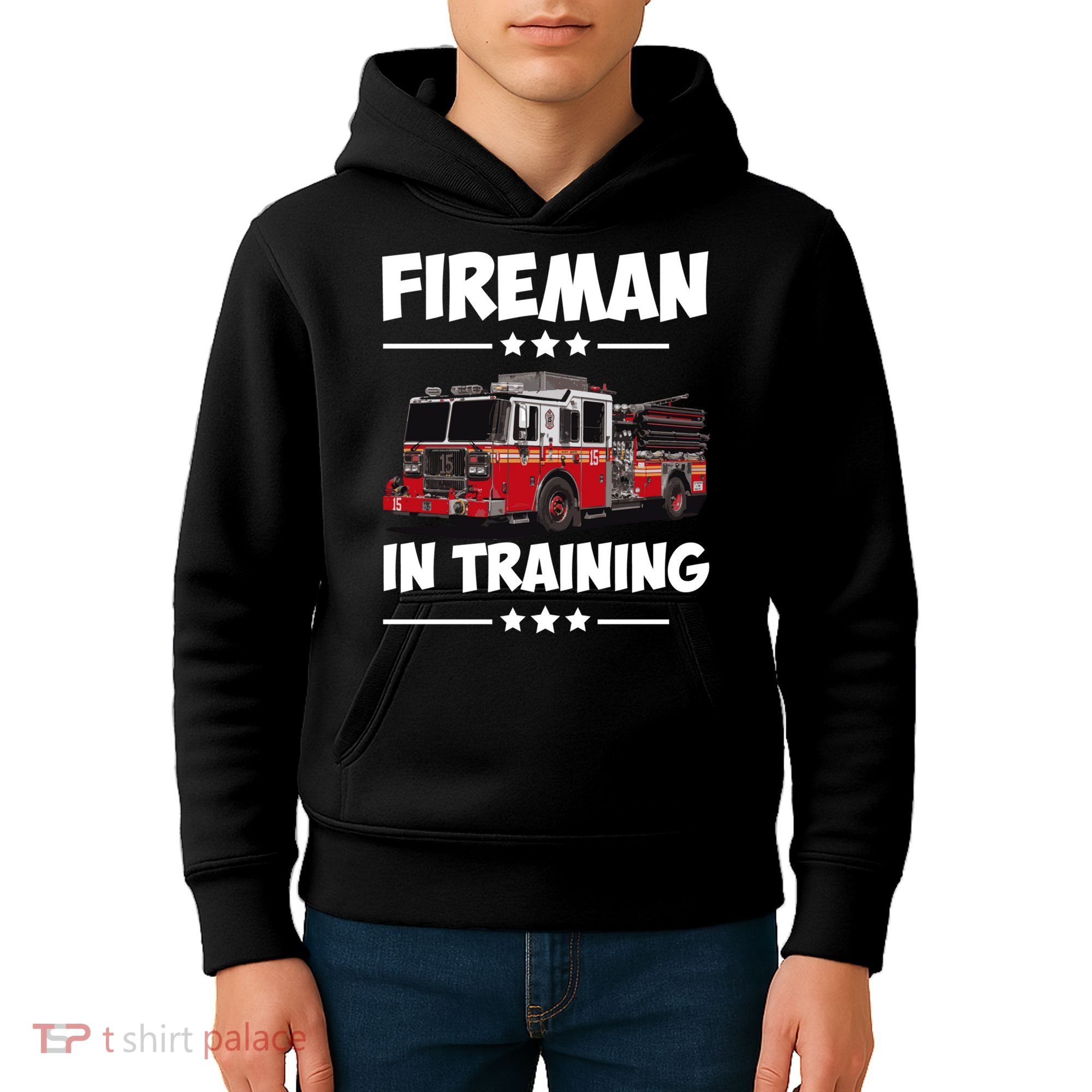 FIREMAN IN TRAINING for boy and girl Kids Hoodie