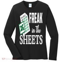 Freak In The Excel Sheets Funny Accountant Spreadsheet Women's Long Sleeve Shirt thumb 0