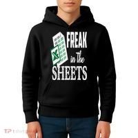 Freak In The Excel Sheets Funny Accountant Spreadsheet Kids Hoodie thumb 4