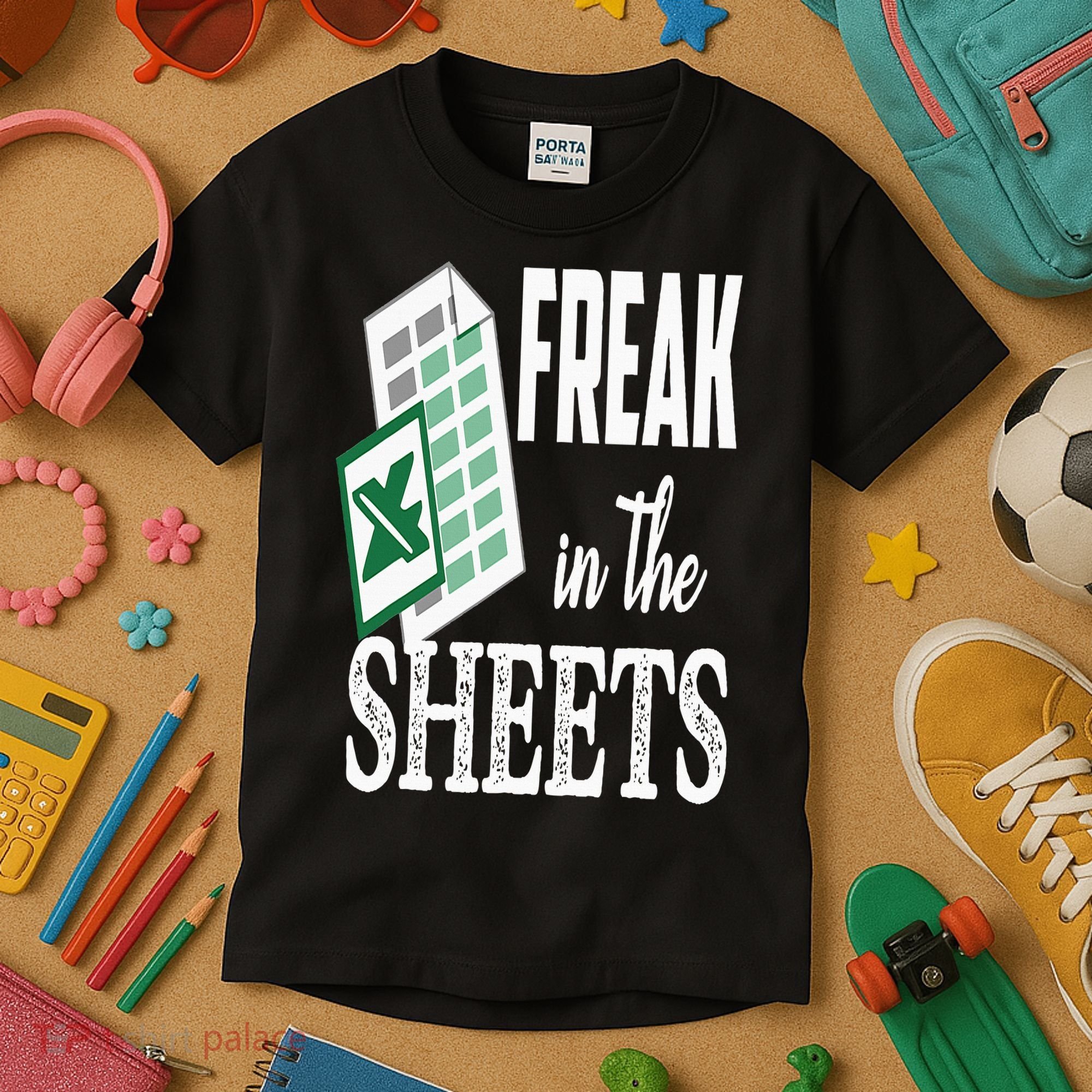Freak In The Excel Sheets Funny Accountant Spreadsheet Kids T-Shirt