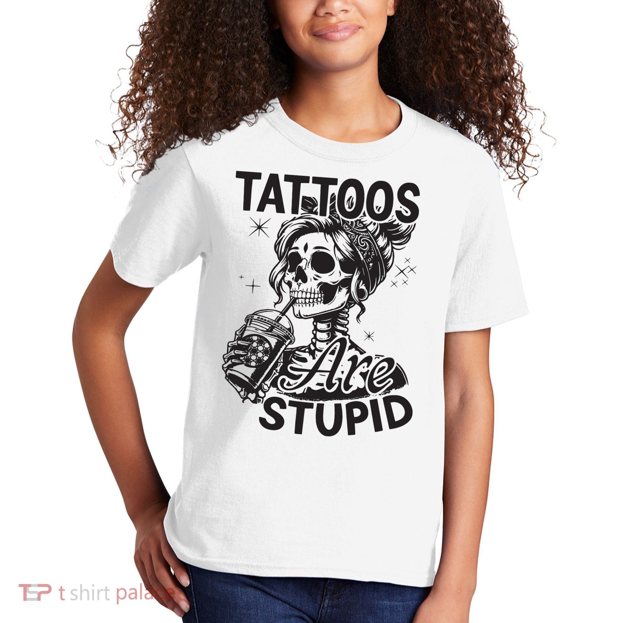 Funny Ink Tattoo Quote Tattoos Are Stupid Kids T-Shirt