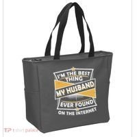 Funny I'm The Best Thing My Husband Ever Found On The Internet Tote Bag thumb 2
