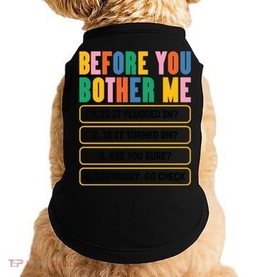 Funny Information Technology Tech Technical Support Humor Gift Doggie Tank