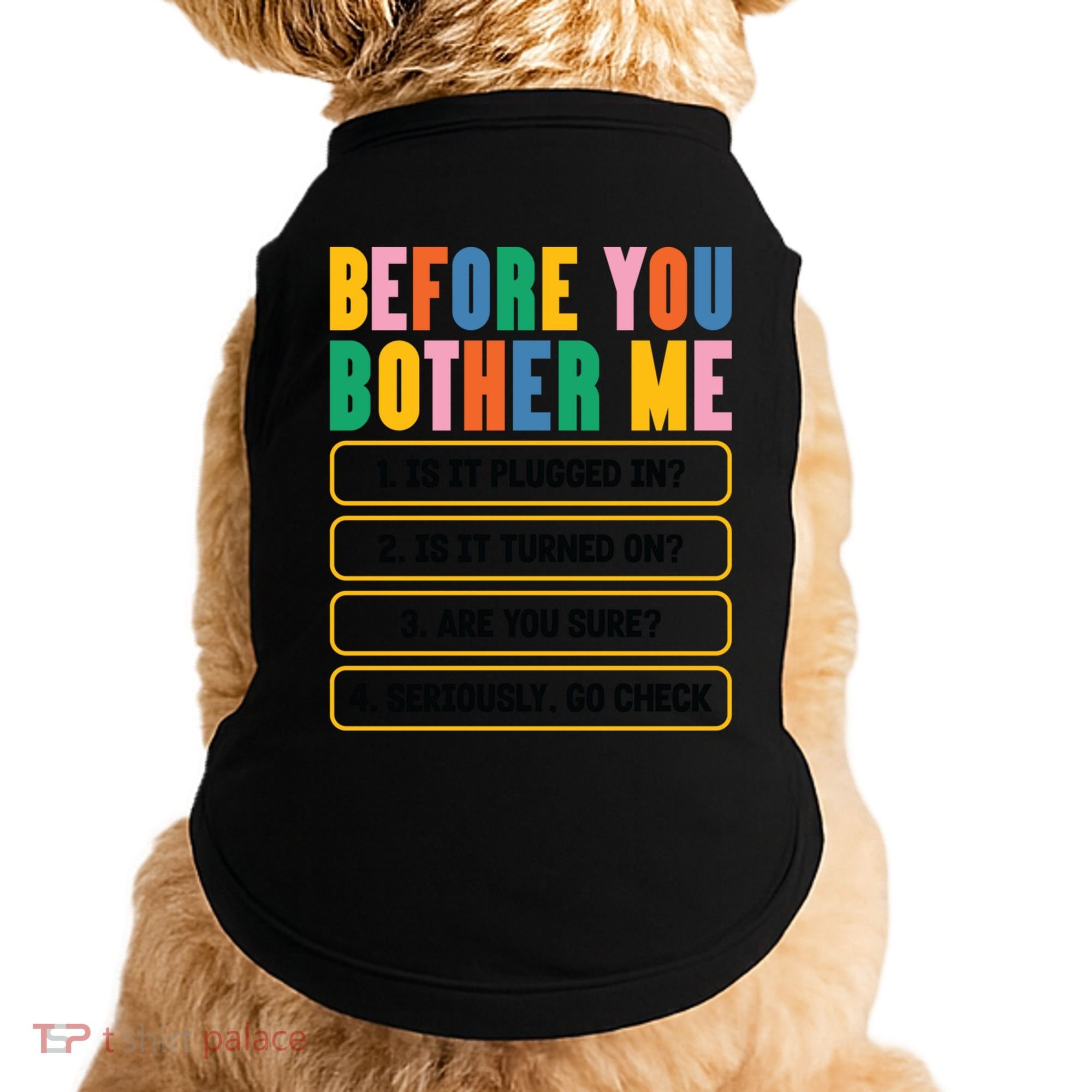 Funny Information Technology Tech Technical Support Humor Gift Doggie Tank