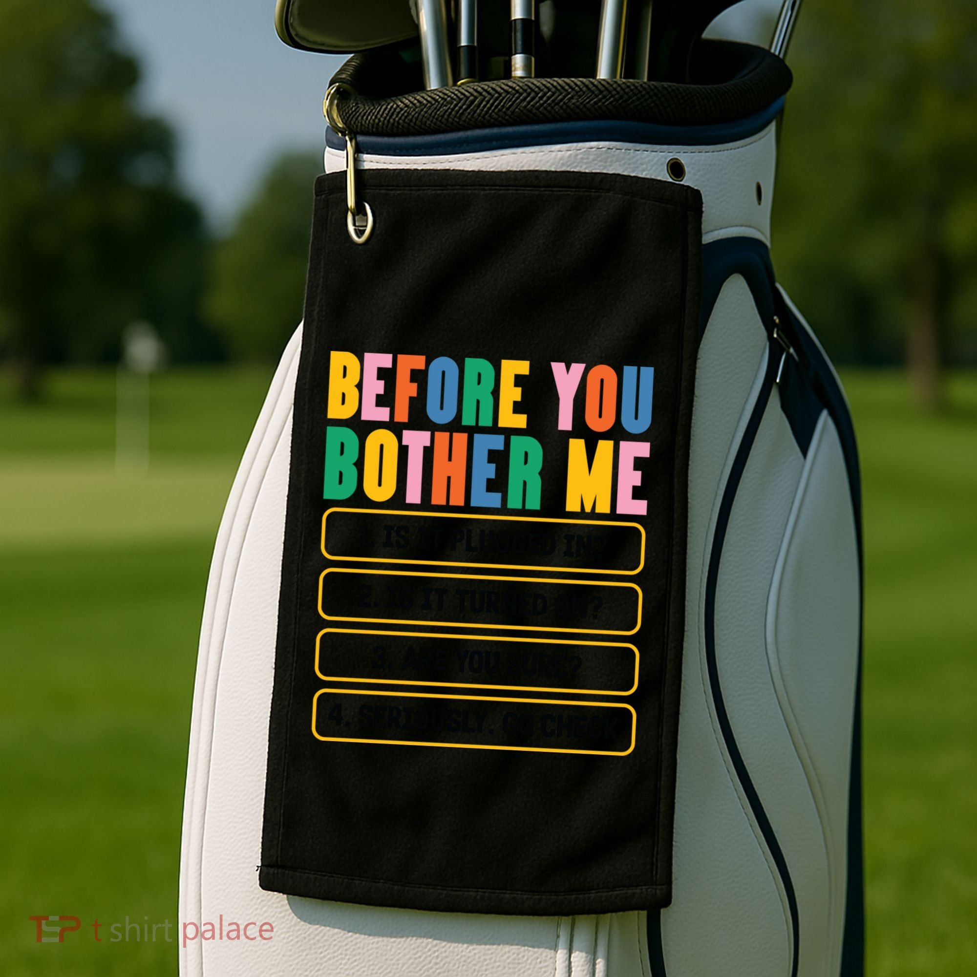 Funny Information Technology Tech Technical Support Humor Gift Golf Towel