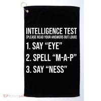 Funny Intelligence Test Golf Towel thumb 0