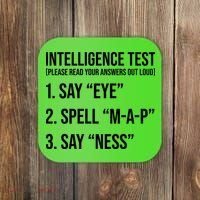 Funny Intelligence Test Coaster thumb 0