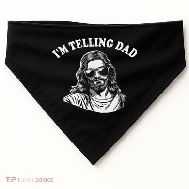 Funny I'm Telling Dad Religious Christian Jesus Meme USA-Made Doggie Bandana