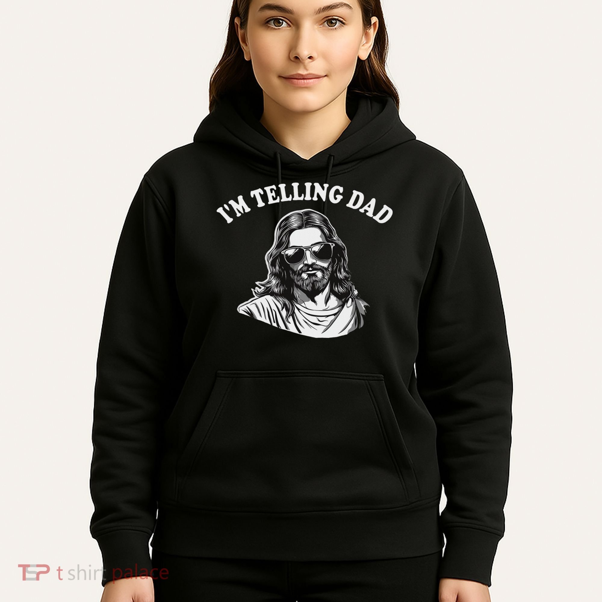 Funny I'm Telling Dad Religious Christian Jesus Meme Hoodie