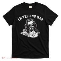 Funny I'm Telling Dad Religious Christian Jesus Meme T-Shirt thumb 0