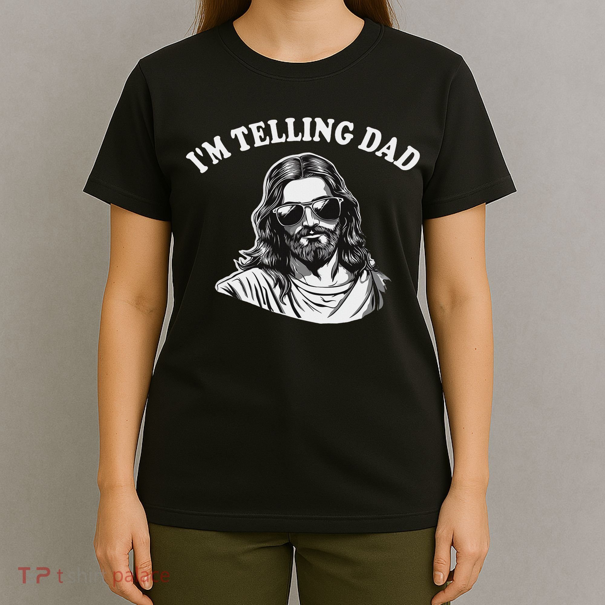 Funny I'm Telling Dad Religious Christian Jesus Meme T-Shirt