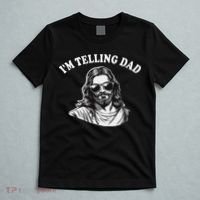 Funny I'm Telling Dad Religious Christian Jesus Meme T-Shirt thumb 5