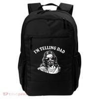 Funny I'm Telling Dad Religious Christian Jesus Meme Backpack thumb 0