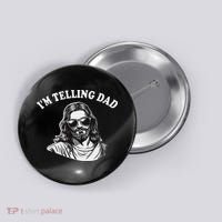Funny I'm Telling Dad Religious Christian Jesus Meme Button thumb 0