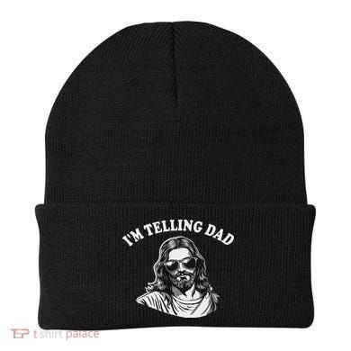 Funny I'm Telling Dad Religious Christian Jesus Meme Beanie