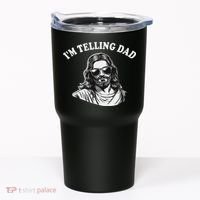 Funny I'm Telling Dad Religious Christian Jesus Meme Tumbler thumb 0