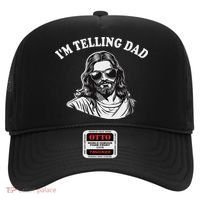 Funny I'm Telling Dad Religious Christian Jesus Meme Hat thumb 0