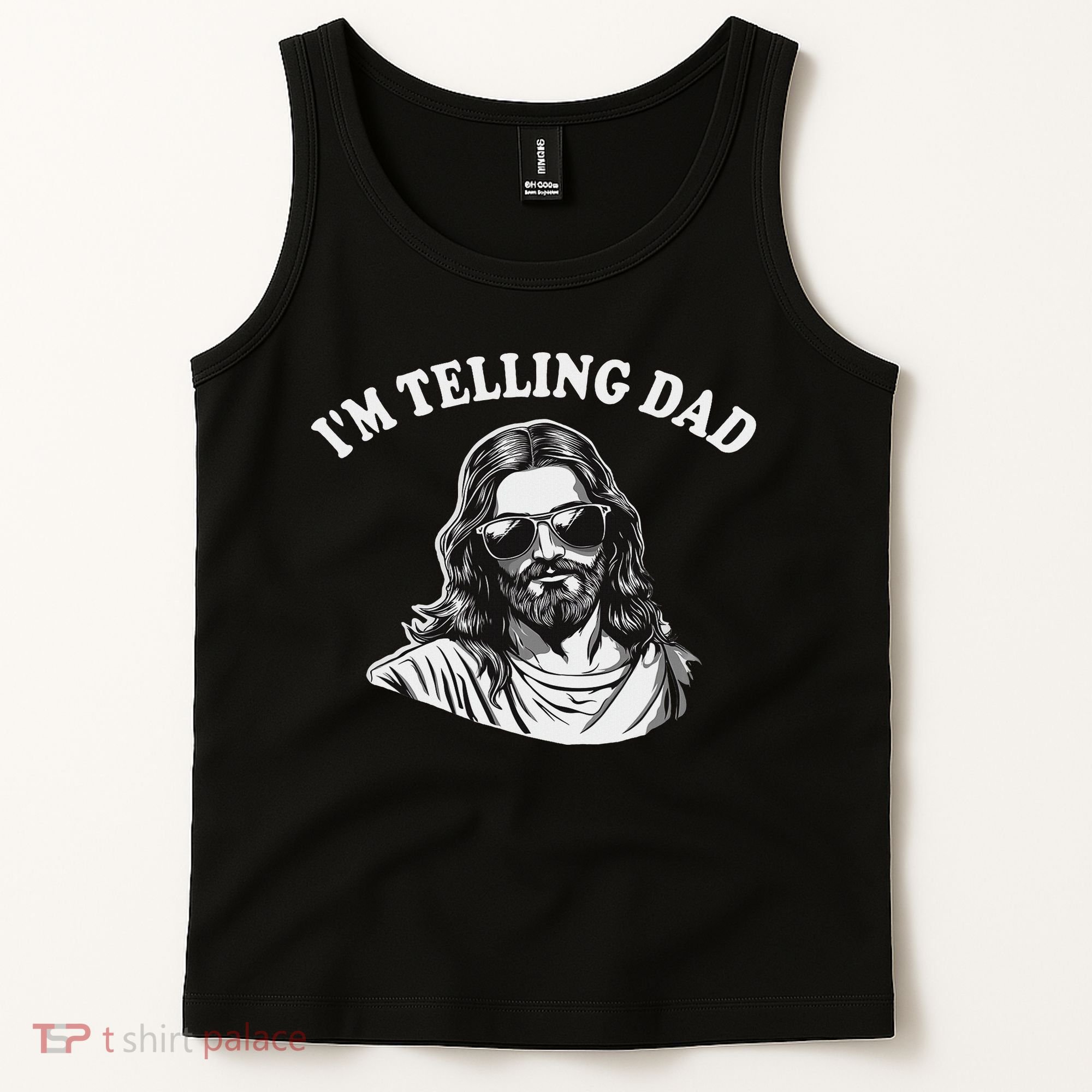 Funny I'm Telling Dad Religious Christian Jesus Meme Tank Top