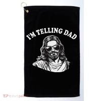 Funny I'm Telling Dad Religious Christian Jesus Meme Golf Towel thumb 0