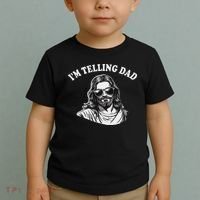 Funny I'm Telling Dad Religious Christian Jesus Meme Toddler T-Shirt thumb 2