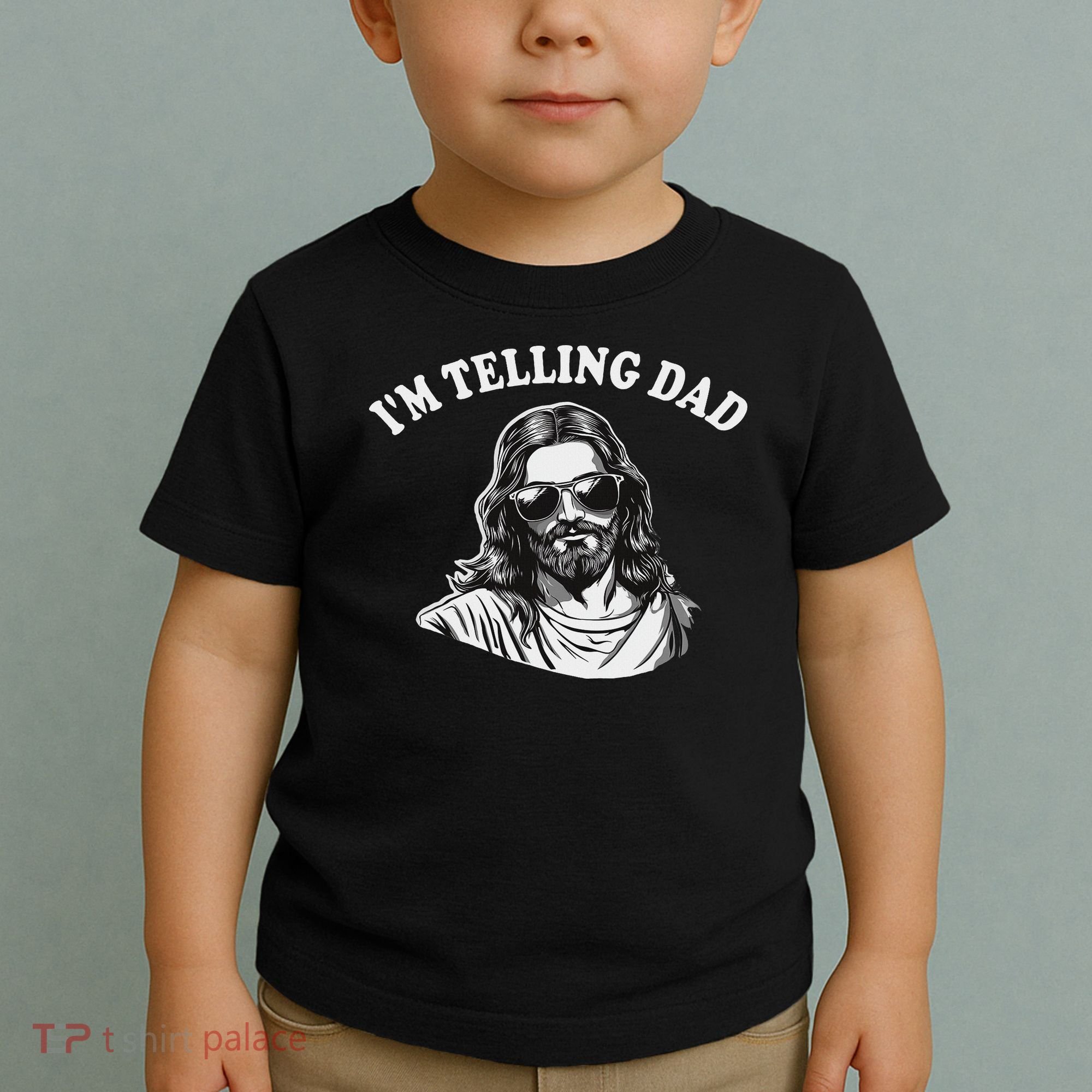 Funny I'm Telling Dad Religious Christian Jesus Meme Toddler T-Shirt