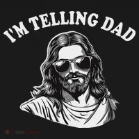 Funny I'm Telling Dad Religious Christian Jesus Meme Toddler T-Shirt thumb 4