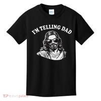Funny I'm Telling Dad Religious Christian Jesus Meme Kids T-Shirt thumb 0