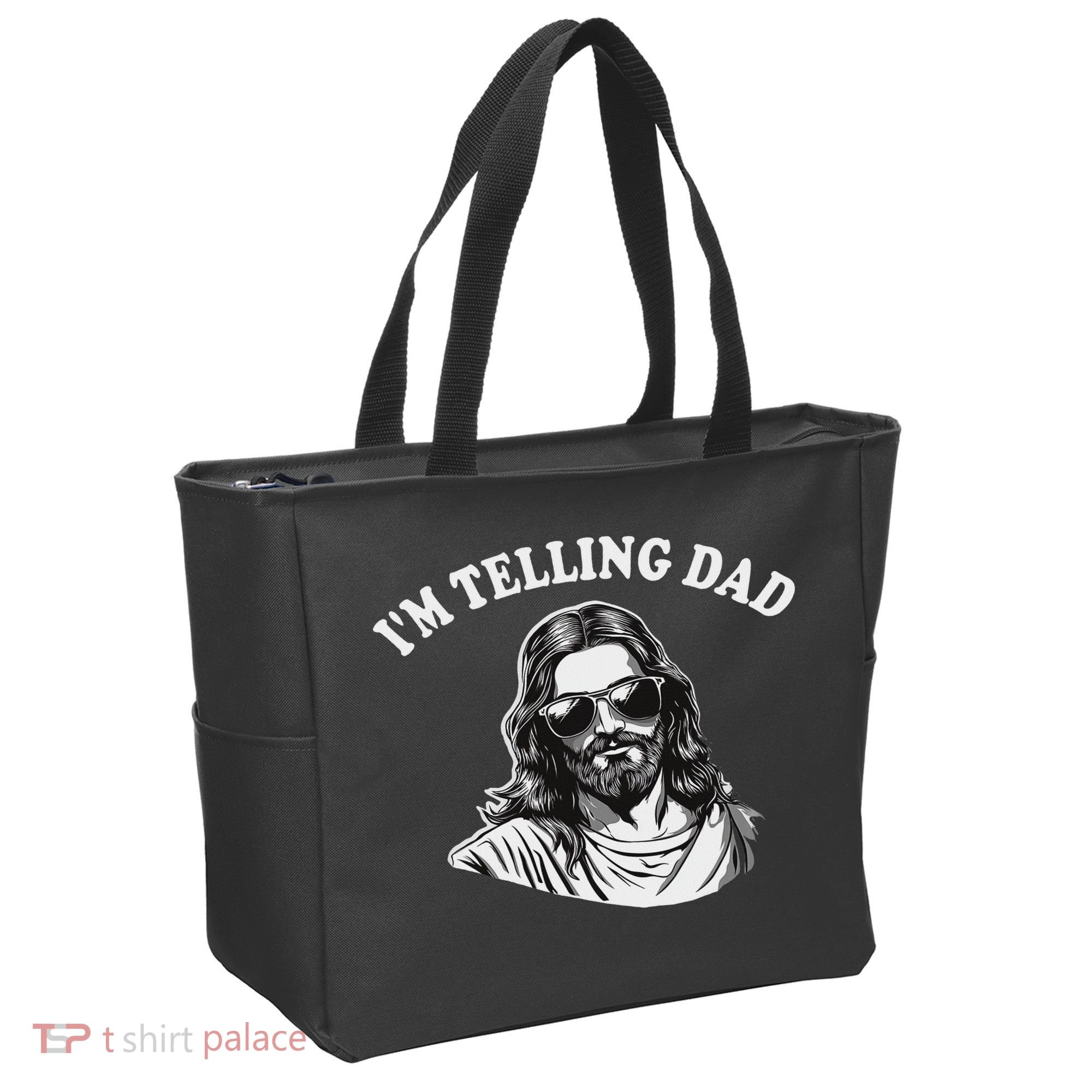 Funny I'm Telling Dad Religious Christian Jesus Meme Tote Bag