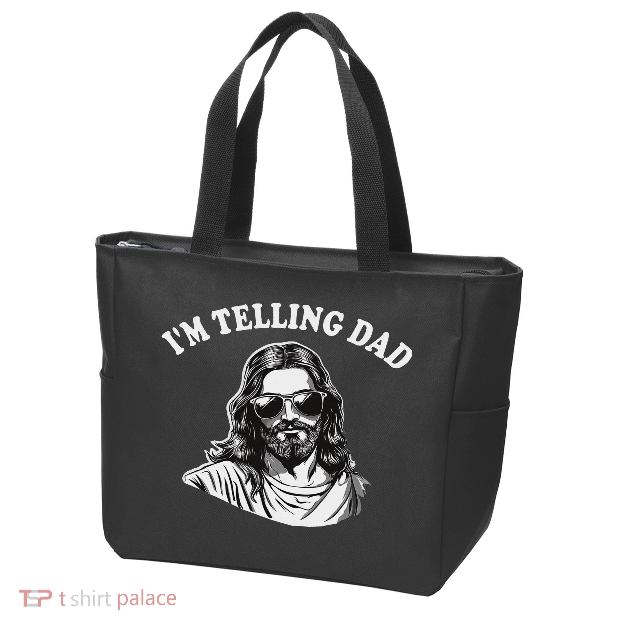 Funny I'm Telling Dad Religious Christian Jesus Meme Tote Bag