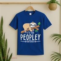 Funny Its Too Peopley Outside Zoo Keeper Gift Sloth Gift T-Shirt thumb 2