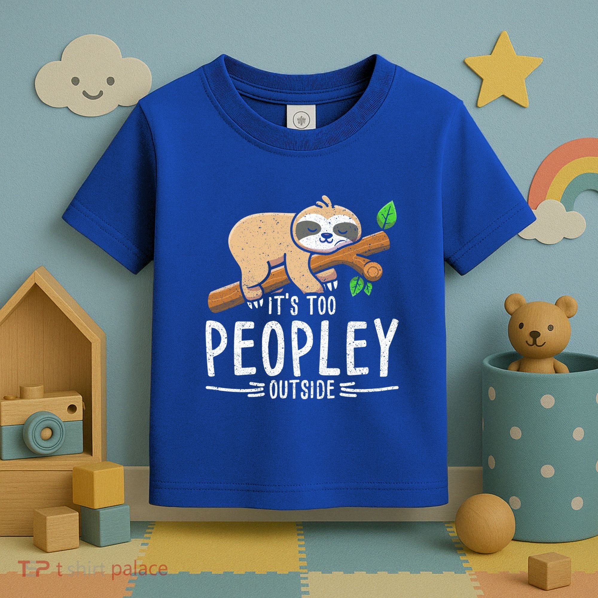 Funny Its Too Peopley Outside Zoo Keeper Gift Sloth Gift Toddler T-Shirt