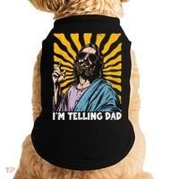 Funny Im Telling Dad Religious Christian Jesus Meme Doggie Tank thumb 0