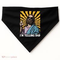 Funny Im Telling Dad Religious Christian Jesus Meme USA-Made Doggie Bandana thumb 0