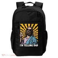 Funny Im Telling Dad Religious Christian Jesus Meme Backpack thumb 0